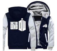 MYYLY Mens Sweatshirt for Doctor Who Mens Hoodies with Fleece Classic Cotton Hooded Pullover Full Zip,Warm Winter Jacket Long Sleeve Hoody Sweater with Pockets,B-L