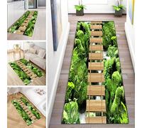 MYYNLI Rug Runner Hallway Non-Slip 60 x 200 cm 3D Grass Pattern Washable Sold by the Metre Bedroom Corridor Carpet Runner Long, Length Adjustable, Width 40-120 cm