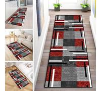 MYYNLI Rug Runner Hallway Non-Slip 60 x 200 cm Red Black Vintage Washable Sold by the Metre Bedroom Corridor Carpet Runner Long, Length Adjustable, Width 40-120 cm