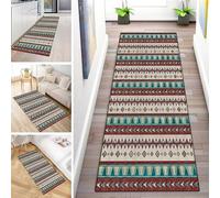 MYYNLI Rug Runner Hallway Non-Slip 60 x 420 cm Bohemian Style - Red Blue Washable Sold by the Metre Bedroom Corridor Carpet Runner Long, Length Adjustable, Width 40-120 cm