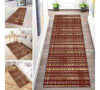MYYNLI Rug Runner Hallway Non-Slip 70 x 220 cm Bohemian Style Red Washable Sold by the Metre Bedroom Corridor Carpet Runner Long, Length Adjustable, Width 40-120 cm