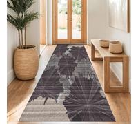 MYYNLI Rug Runner Hallway Non-Slip 70 x 250 cm Black Maple Leaf Pattern Washable Sold by the Metre Bedroom Corridor Carpet Runner Long, Length Adjustable, Width 40-120 cm