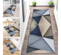 MYYNLI Rug Runner Hallway Non-Slip 90 x 100 cm Blue Broken Art Pattern Washable Sold by the Metre Bedroom Corridor Carpet Runner Long, Length Adjustable, Width 40-120 cm