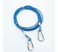 MyyYiTar 10FT Reflective Dog Tie Out Cable & Tether, Rubber Coated Steel Wire Rope Safety Buckle for Dogs Up to 60 lbs, Durable Outdoor Stake Leash for Yard, Camping, Patio-Blue