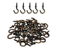 MYYZMY 120 Pcs 1/2 Inch Screw-in Hooks Nickel Plated Metal Cup Hooks, Ceiling Hooks Bronze
