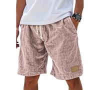 MYZCYBFC Men's Shorts, Retro Breathable Linen Loose Shorts, Fashionable Casual Shorts (Pale Gray,5XL)