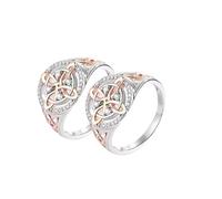 MYZCYBFC Women's Returning Jewel Guardian Ring, Witch's Blessing Pattern, Two-Color Halo Ring (2 items,8)