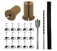 MYZHRE Starlink Cable Routing Kit,Starlink Cable Installation Kit,Starlink Mounting Accessories,2* Grommets, 1" Spade Drill Bit, 5/16" Drill Bit, 15 Wall Clamps,13" Cable Sleeve (Brown)
