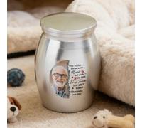 MYZQIFF Always In Ours Thoughts Custom Photo Decorative Urn for Ashes, Personalized Picture & Text Name Memory Urn Cremation Keepsake Memorial Sympathy Gifts For Loss Of Mom, Dad