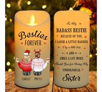MYZQIFF Bestie Forever Our Friendship is Endless, Personalized Bestie LED Candles Light, Custom Name Christmas Friend Friendship Bestie Sister Candles Lamp Night Light Gifts for Women (style07)