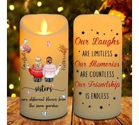 MYZQIFF Bestie Forever Our Friendship is Endless, Personalized Bestie LED Candles Light, Custom Name Christmas Friend Friendship Bestie Sister Candles Lamp Night Light Gifts for Women (style10)