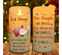 MYZQIFF Bestie Forever Our Friendship is Endless, Personalized Bestie LED Candles Light, Custom Name Christmas Friend Friendship Bestie Sister Candles Lamp Night Light Gifts for Women (style11)