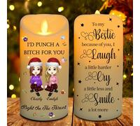 MYZQIFF Bestie Forever Our Friendship is Endless, Personalized Bestie LED Candles Light, Custom Name Christmas Friend Friendship Bestie Sister Candles Lamp Night Light Gifts for Women (style08)