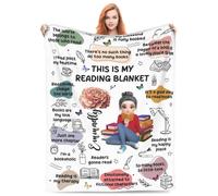 MYZQIFF Custom Affirmation This is My Reading Blankets for Book Lovers, Personalized Just A Girl Who Loves Books Throws Blankets, Birth Month Flower Book Reading Blanket Bookish Gifts