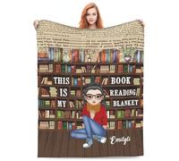 MYZQIFF Custom Name Just A Girl Who Loves Book Reading Throw Blanket, Personalized My Reading Book Blanket, Books Lovers Gifts for Read Bookish, Bookworm Literary Gift