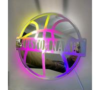 MYZQIFF Personalized Basketball Neon Sign, Custom Name Basketball Ball Sign, Neon Night Light for Bedroom, Birthday Party Home Decor, Kids Gifts