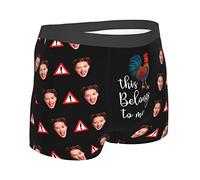 MYZQIFF Personalized Custom Men's Funny Face Boxer I Love You Valentine's Day Boxer Shorts Briefs Men's Underwear with PhotoThis belongs to me