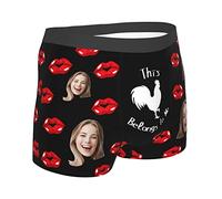 MYZQIFF Personalized Custom Men's Funny Face Boxer I Love You Valentine's Day Boxer Shorts Briefs Men's Underwear with PhotoThis belongs to me