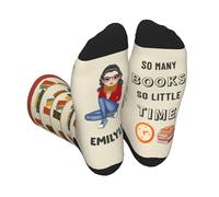 MYZQIFF Personalized I'M Reading Book Socks for Women Reader, Customized Name Just A Girl Who Loves Book Reading Writing Socks Stockings, Books Lovers Gifts for Bookish,Literary Bookworm Gift