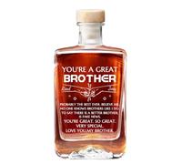 MYZQIFF Personalized Thanks for Being My Brother Fist Bump Whiskey Bottle Funny Gift for Men, Custom Name Brother Whiskey Glass Bottle Decanter Gift for Men