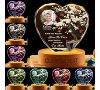 MYZQIFF When You Miss me Have no Fear Personalized Photo Memorial Crystal Globe Lamp, Custom Picture 3D Memory Crystal Ball Night Light Keepsake,Remembrance Sympathy Gift for Loss of Loved Ones