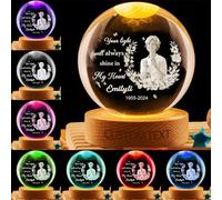 MYZQIFF When You Miss me Have no Fear Personalized Photo Memorial Crystal Globe Lamp, Custom Picture 3D Memory Crystal Ball Night Light Keepsake,Remembrance Sympathy Gift for Loss of Loved Ones