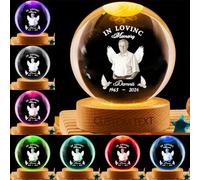 MYZQIFF When You Miss me Have no Fear Personalized Photo Memorial Crystal Globe Lamp, Custom Picture 3D Memory Crystal Ball Night Light Keepsake,Remembrance Sympathy Gift for Loss of Loved Ones
