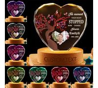 MYZQIFF When You Miss me Have no Fear Personalized Photo Memorial Crystal Globe Lamp, Custom Picture 3D Memory Crystal Ball Night Light Keepsake,Remembrance Sympathy Gift for Loss of Loved Ones