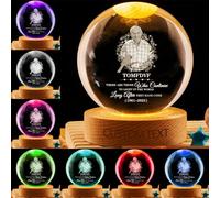 MYZQIFF When You Miss me Have no Fear Personalized Photo Memorial Crystal Globe Lamp, Custom Picture 3D Memory Crystal Ball Night Light Keepsake,Remembrance Sympathy Gift for Loss of Loved Ones