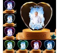 MYZQIFF When You Miss me Have no Fear Personalized Photo Memorial Crystal Globe Lamp, Custom Picture 3D Memory Crystal Ball Night Light Keepsake,Remembrance Sympathy Gift for Loss of Loved Ones