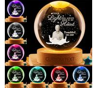 MYZQIFF When You Miss me Have no Fear Personalized Photo Memorial Crystal Globe Lamp, Custom Picture 3D Memory Crystal Ball Night Light Keepsake,Remembrance Sympathy Gift for Loss of Loved Ones