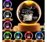 MYZQIFF When You Miss me Have no Fear Personalized Photo Memorial Crystal Globe Lamp, Custom Picture 3D Memory Crystal Ball Night Light Keepsake,Remembrance Sympathy Gift for Loss of Loved Ones