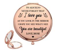 MYZQIFF You Are My Greatest Blessing - Personalized to My Dayghter Compact Mirror from Mom, Custom Name Mothers Day Birth Flower Compact Mirror for Daughter Gift From Mother Mama