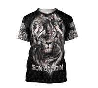 MYZTTZR Fenrir Wolf T-shirt, Nordic Mythology Comics Harajuku Summer Short Sleeve 3D Print Viking Shirt,Sons Of Odin,L