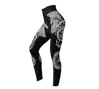 MYZTTZR Hugin Munin Legging,XL, Women Tank Tops Legging Skull Yoga Outfits 3D Print Nordic Mythology Polyesters Workout Activewear