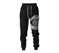 MYZTTZR Men's Autumn/Winter Casual Sports Trousers Viking 3D Tattoo Print Odin Raven Skull Valhalla Medieval Gift,Odin Eyes,5XL
