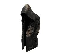 MYZTTZR Men's Hooded Cardigan Viking 3D Tattoo Print Fenrir Wolf Celtic Knot Retro Fashion Valhalla Medieval,Mediaeval,5XL