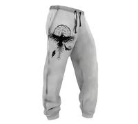 MYZTTZR Men's Summer Viking Loose-Fit Trousers Nordic Mythology Tattoo Casual Fashion Trend Valhalla Medieval Gift,Odin Raven,4XL
