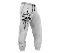 MYZTTZR Men's Summer Viking Loose-Fit Trousers Nordic Mythology Tattoo Casual Fashion Trend Valhalla Medieval Gift,Mediaeval,5XL