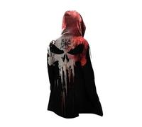 MYZTTZR Nordic Mythology 3D Hooded Cardigan for Men Viking Tattoo Print Fenrir Odin Raven Vintage Fashion Fall Jacket Medieval Gift,Viking Skull,L