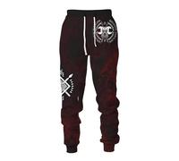 MYZTTZR Nordic Mythology 3D Printed Men's Sports Trousers Viking Retro Tattoo Celtic Knot Cosplay Odin Raven Valhalla Medieval,Mediaeval,3XL