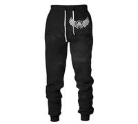 MYZTTZR Nordic Mythology 3D Printed Men's Sports Trousers Viking Retro Tattoo Celtic Knot Cosplay Odin Raven Valhalla Medieval,Viking Proverb,3XL