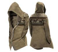 MYZTTZR Nordic Mythology Men's Fleece-Lined Thickened Autumn/Winter Hooded Jacket Viking 3D Tattoo Valhalla Medieval, Valhalla,3XL