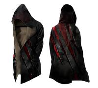 MYZTTZR Nordic Mythology Men's Fleece-Lined Thickened Autumn/Winter Hooded Jacket Viking 3D Tattoo Valhalla Medieval, Cosplay,3XL