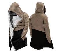 MYZTTZR Nordic Mythology Men's Fleece-Lined Thickened Autumn/Winter Hooded Jacket Viking 3D Tattoo Valhalla Medieval, Norse Mythology,XL