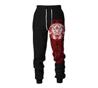 MYZTTZR Nordic Mythology Men's Sports Pants Viking 3D Tattoo Print Fenrir Wolf Odin God Retro Fashion Medieval Gift,Odin,4XL
