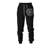 MYZTTZR Nordic Mythology Men's Sports Pants Viking 3D Tattoo Print Fenrir Wolf Odin God Retro Fashion Medieval Gift,Viking Compass,4XL