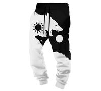 MYZTTZR Nordic Mythology Men's Trousers Viking 3D Printed Tattoo Odin Raven Skull Retro Personality Women's Sports Trousers,Fenrir,XXL
