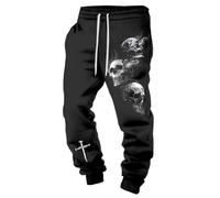 MYZTTZR Nordic Mythology Men's Trousers Viking 3D Printed Tattoo Odin Raven Skull Retro Personality Women's Sports Trousers,Cosplay Costume,M