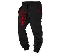 MYZTTZR Nordic Mythology Men's Trousers Viking 3D Printed Tattoo Odin Raven Skull Retro Personality Women's Sports Trousers,Odin Raven,XXL
